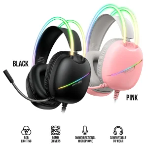 Onikuma X33 RGB Wired Gaming Headset with Noise Cancelling Microphone