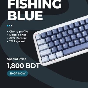 Fishing Blue Cherry Profile Double-Shot ABS Keycaps – 172 Keys